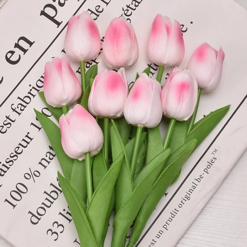 3/5/10/20pcs Real Touch Artificial Tulip Flowers – Realistic Faux Tulip Bouquet for Wedding Decor, Home Decoration, Floral Arrangements & DIY Projects