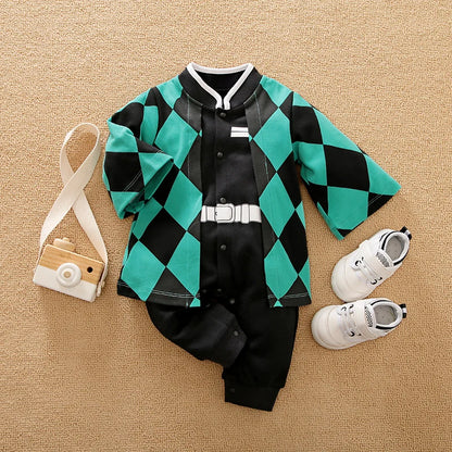Newborn Baby Anime Cape-Style Bodysuit – Long Sleeve Cotton Romper for Boys & Girls, Cute Infant Outfit for Everyday Wear