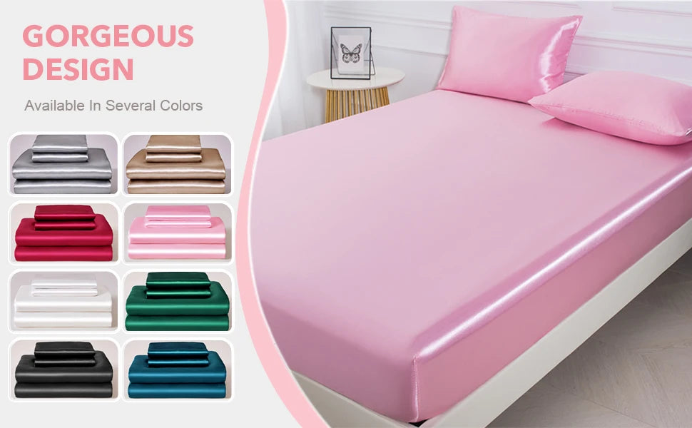 Satin Pillowcase Set of 2 – Soft Cooling Pillow Covers for Hair & Skin