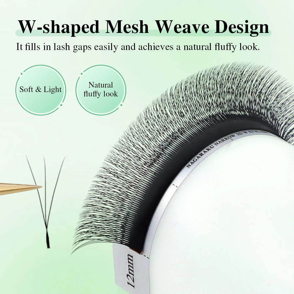 NAGARAKU V Shape Premade Eyelash Extensions – 2D/3D/4D/5D W Volume Fans for Natural Soft Fluffy Volume Lash Look