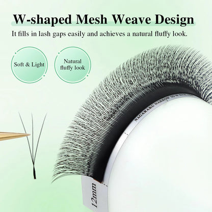 NAGARAKU V Shape Premade Eyelash Extensions – 2D/3D/4D/5D W Volume Fans for Natural Soft Fluffy Volume Lash Look
