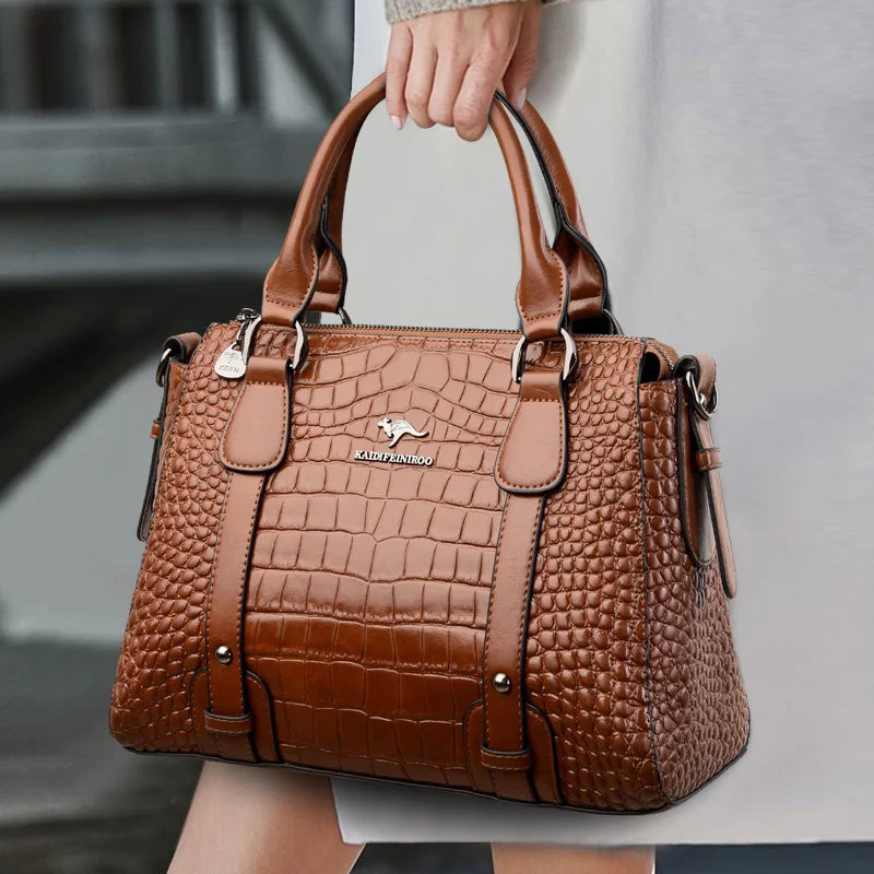 Luxury Soft Leather Women's Shoulder Crossbody Bag Large Capacity Designer Style Handbag