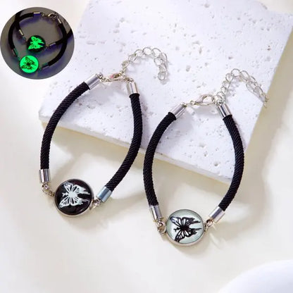 Luminous Sun & Moon Couple Bracelets – Handmade Braided Rope Matching Charm Bracelets for Men & Women | Romantic Jewelry Gift
