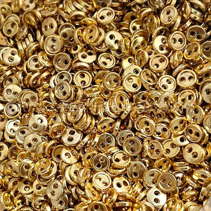 30 Mini-boutons métalliques (3-8 mm) – Boutons ronds à 2 trous pour vêtements de poupée DIY, couture, scrapbooking et loisirs créatifs