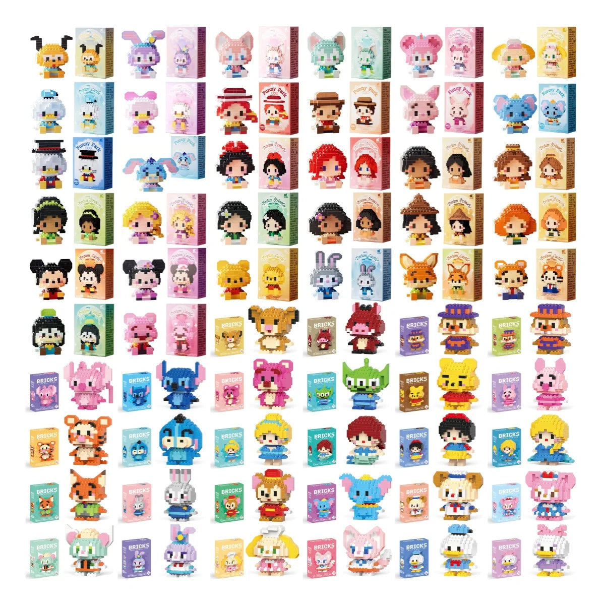 Disney Stitch & LinaBell Building Blocks Set – Cartoon Character Figures, DIY Assembly Bricks & Creative Construction Toy Gift for Kids