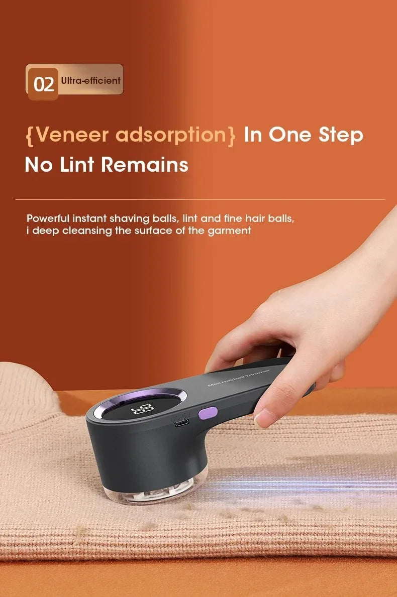 Rechargeable Electric Fabric Shaver – Portable Lint & Fuzz Remover with LED Display for Clothes & Upholstery