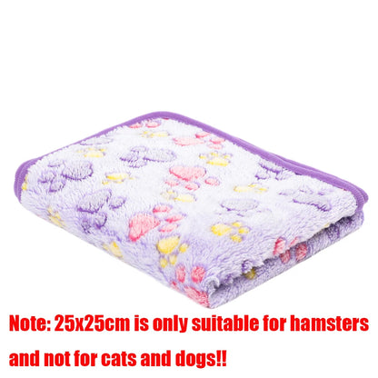Soft Fluffy Pet Blanket – Warm Flannel Dog & Cat Sleeping Mat with Cute Paw Print Pattern, Cozy Comfortable Pet Bedding
