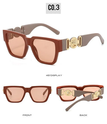 2026 Luxury Designer Sunglasses for Women Men Vintage Square Leopard Print Shades UV400 Outdoor Travel