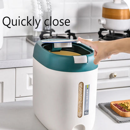 XIAOGUI 5KG/10KG Rice Dispenser – Large-Capacity Kitchen Food Storage Container for Rice, Cereal & Grains, Airtight Organizer Box