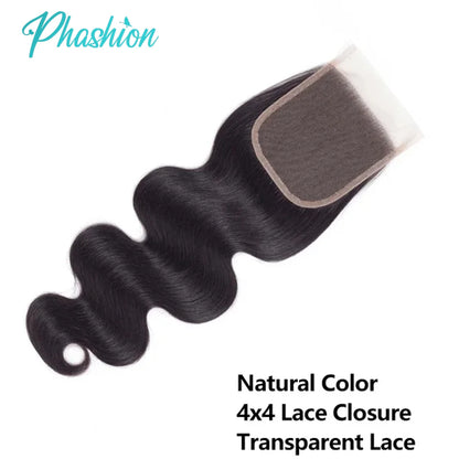 Phashion 13x4 Lace Frontal & 4x4/5x5 Closure Human Hair – Pre-Plucked Swiss Transparent Lace Remy Hair Wig Extensions