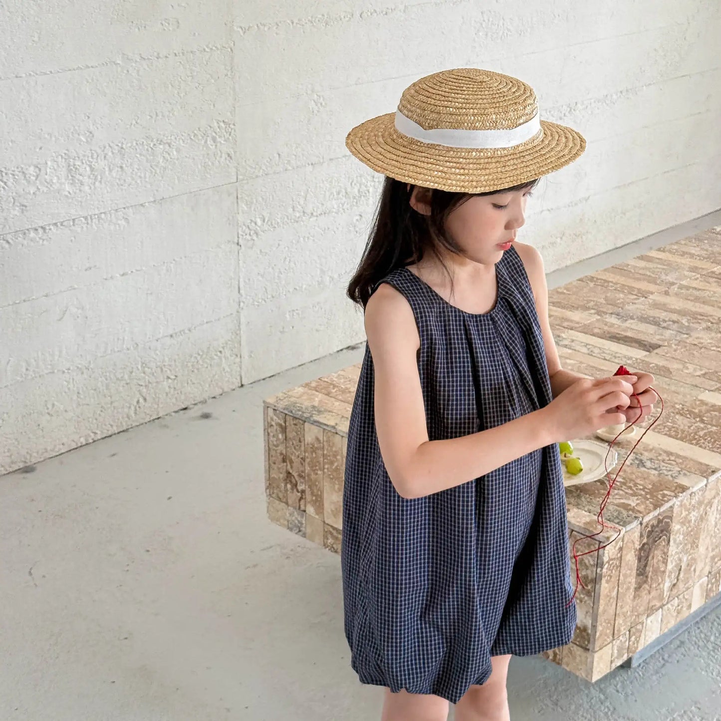 Deer Jonmi 2026 Mono a cuadros de verano para bebé niña – Pelele linterna sin mangas estilo coreano, body informal de ajuste holgado para niños, conjunto de verano cómodo para bebés y niñas