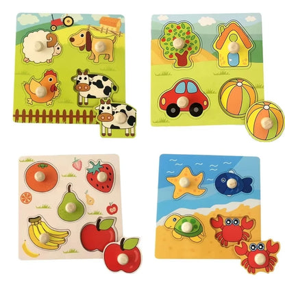 Jouet de puzzle en bois Montessori pour bébé – Jeu d'apprentissage éducatif pour les tout-petits de 1 à 3 ans, activité de développement cérébral d'association de formes pour enfants, cadeau d'anniversaire et jouet d'apprentissage précoce
