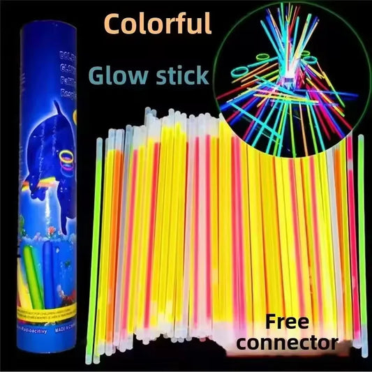 Barras luminosas fluorescentes – Pulseras luminosas multicolores flexibles de 50/100 unidades, barras de luz brillantes para eventos, celebraciones, cumpleaños, bodas y artículos para fiestas nocturnas