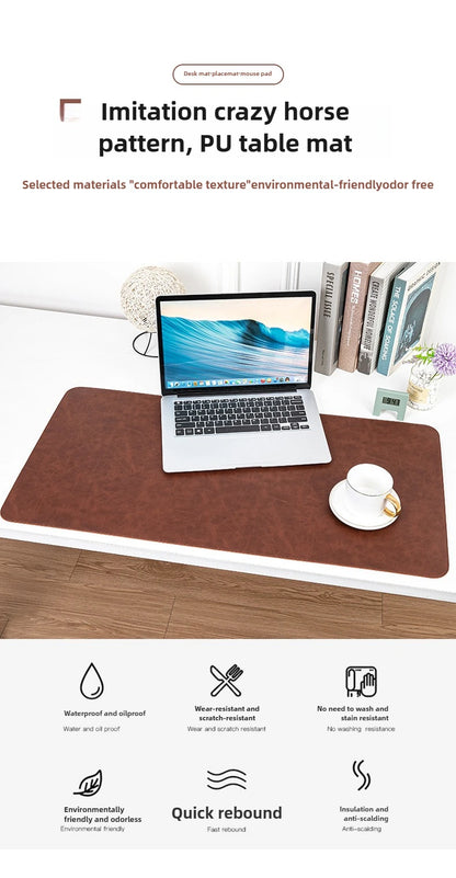 Waterproof PU Leather Desk Mat - Large Non-Slip Mouse Pad & Keyboard Desk Protector for Laptop, Office & Gaming