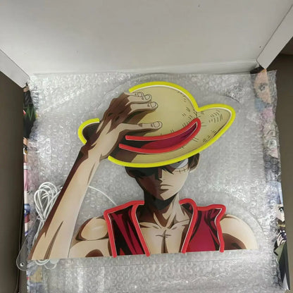 One Piece Luffy Neon Sign – USB Powered Anime LED Wall Light for Game Room, Bedroom & Man Cave Decor