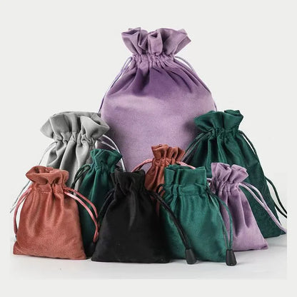Bolsa de regalo de terciopelo con cordón - Suave, para joyas, bodas, Pascua y Año Nuevo, para envolver, para recuerdos de fiesta y pequeños regalos