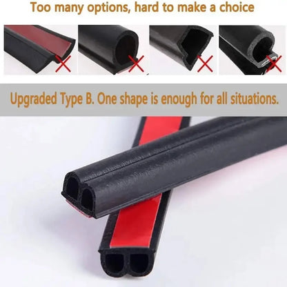 SEAMETAL Burlete para Puertas de Coche en Forma de B – Tira de Sellado Universal de Goma Insonorizante e Impermeable para Puertas, Ventanas y Maletero de Coche (4M–25M)