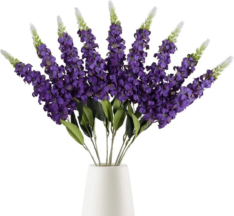 5 flores artificiales de jacinto – Tallos florales de imitación de ratán para decoración de sala de estar, celebraciones de boda, paredes de jardín, cajas de regalo y accesorios de bricolaje