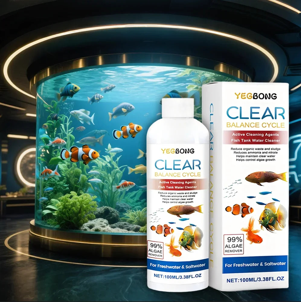 Aquarium Algae Remover – Fish Tank Water Cleaner for Green Algae, Dirty Water & Waste Sludge, Helps Maintain a Clear & Healthy Aquarium Environment