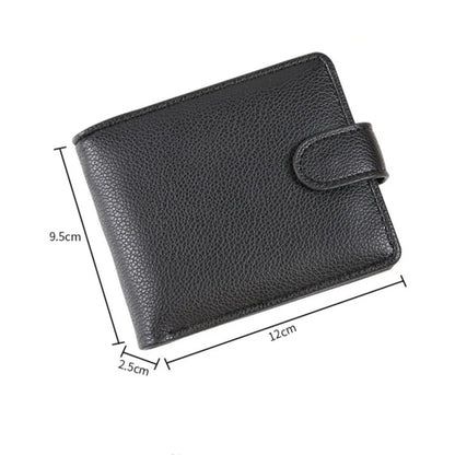 Billetera de cuero de gran capacidad para hombre con ventana para identificación, ranuras para tarjetas y monedero.