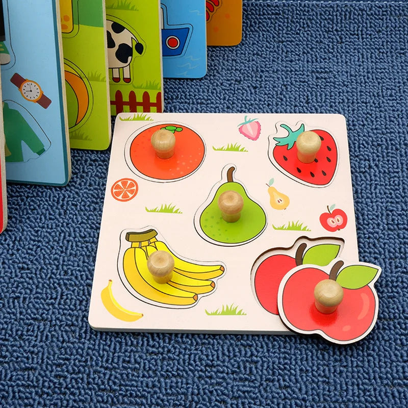 Jouet de puzzle en bois Montessori pour bébé – Jeu d'apprentissage éducatif pour les tout-petits de 1 à 3 ans, activité de développement cérébral d'association de formes pour enfants, cadeau d'anniversaire et jouet d'apprentissage précoce