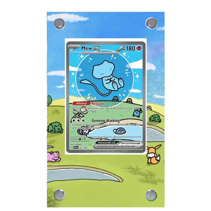 Estuche de exhibición de cartas acrílico Pokémon – Reshiram, Mewtwo, Zekrom, Charizard y soporte protector de cartas de personajes