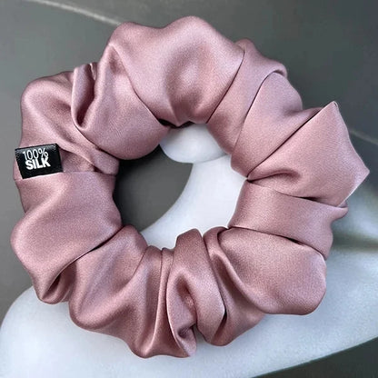 Goma para el pelo 100% seda Mulberry – 19 Momme, elástico grande para mujeres y niñas | Accesorio de lujo de seda para coleta