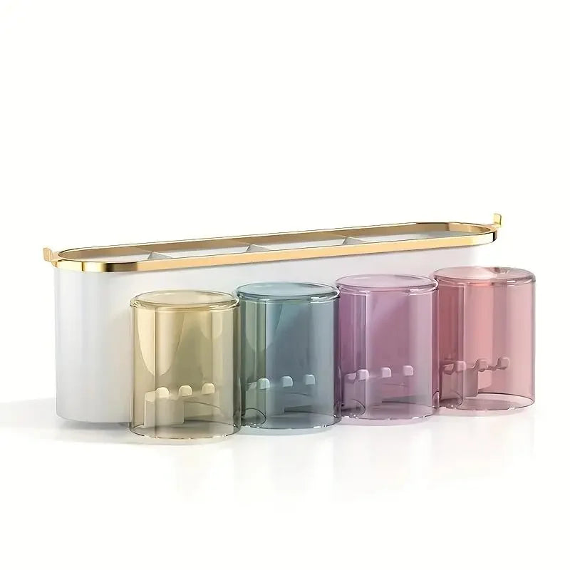 Wall-Mounted Toothbrush Holder – Self-Adhesive Toothbrush Storage Box for Bathroom, Medicine Cabinet & Dorm Room Organization