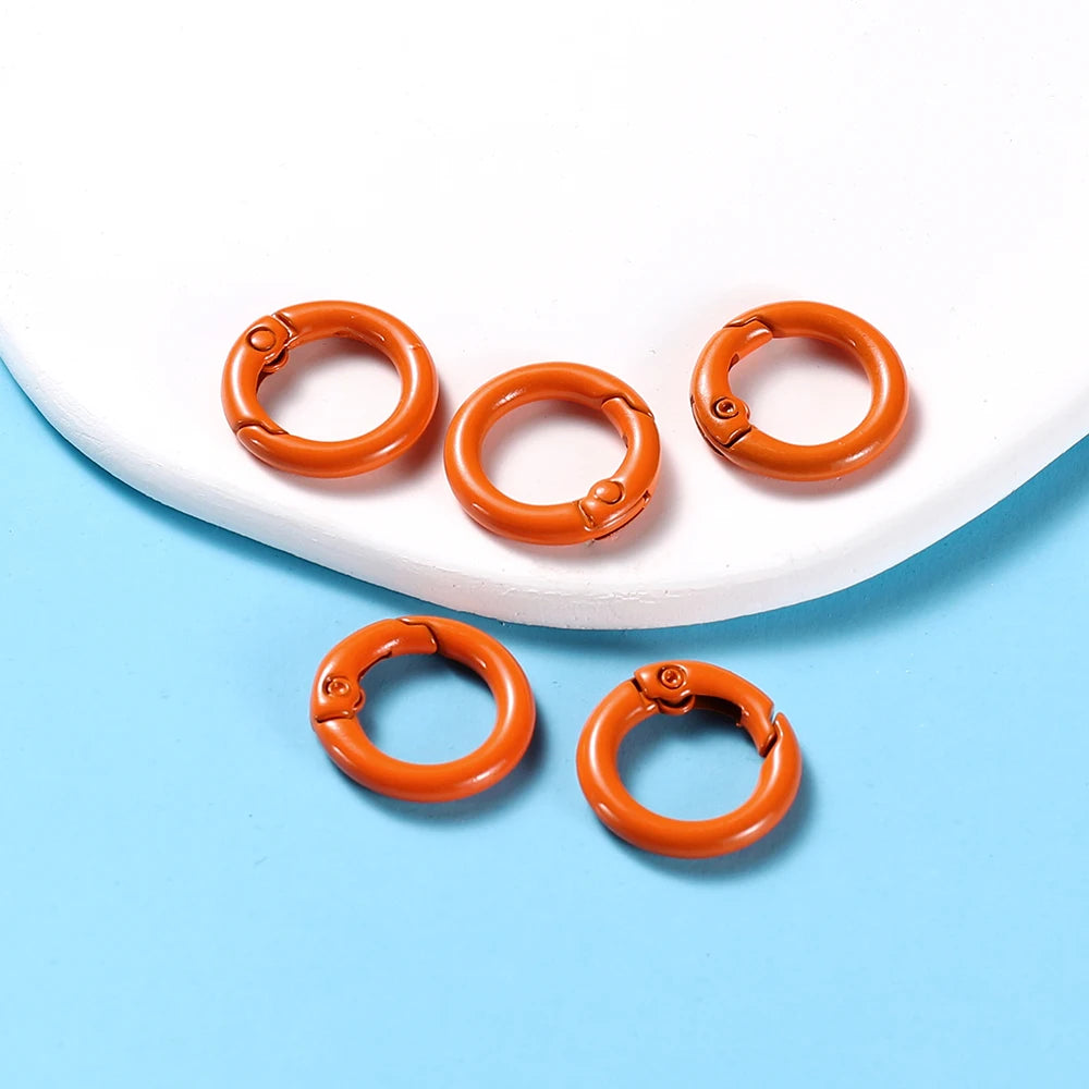5-Piece Metal Spring O-Ring Carabiner Keychain Clips – Openable Round Buckle Connectors for DIY Keychains, Dog Chains & Jewelry Making