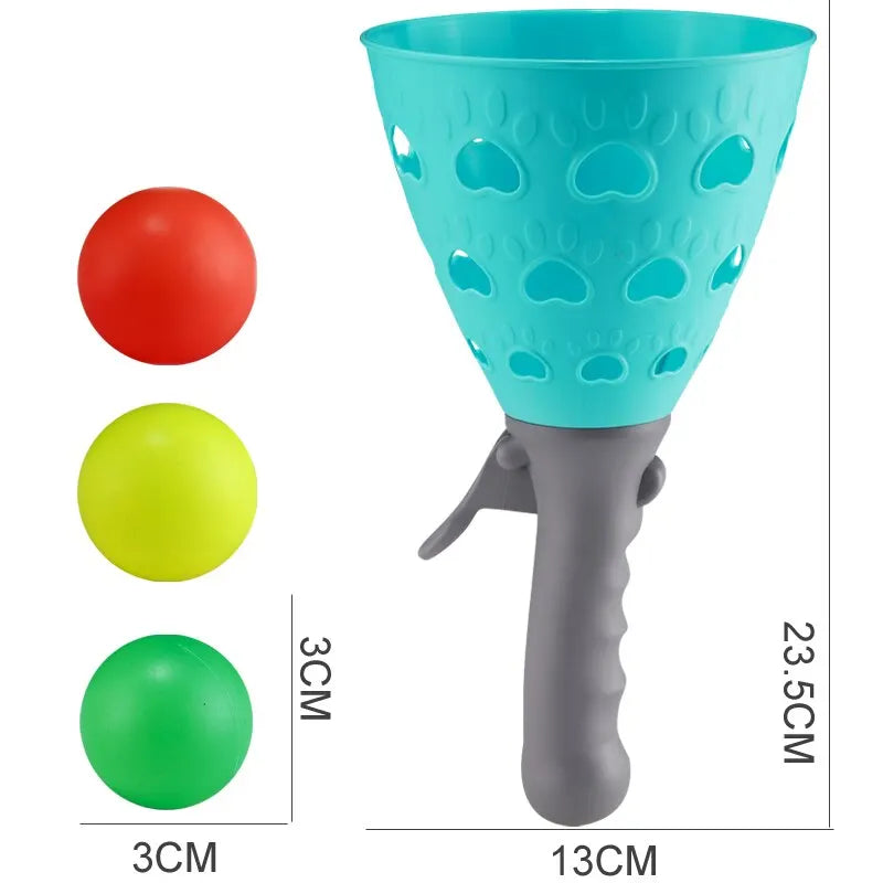 Parent-Child Outdoor Kids Fun Ejection Catch Ball Launcher – Throwing Pinball Sensory Training Educational Sports Toy Set