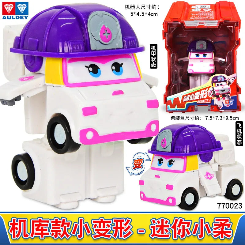 Super Wings Mini Transforming Plane Robot Toy – Anime-Style Deformation Action Figure, Transformable Aircraft Toy for Kids & Christmas Gifts