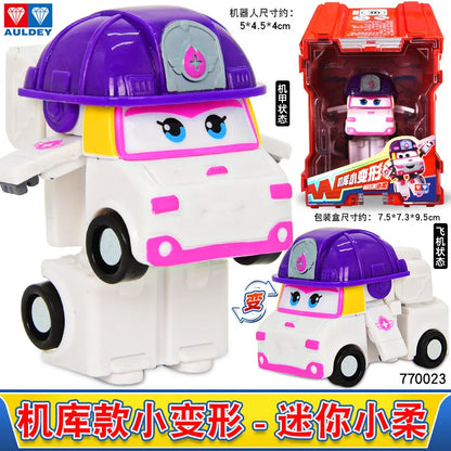 Super Wings Mini Transforming Plane Robot Toy – Anime-Style Deformation Action Figure, Transformable Aircraft Toy for Kids & Christmas Gifts