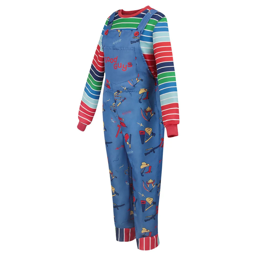 Chucky Inspired Cosplay Costume – Men & Women Horror Film Outfit Set (Shirt & Pants) for Halloween, Carnival & Party Roleplay