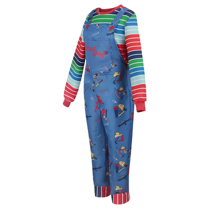 Chucky Inspired Cosplay Costume – Men & Women Horror Film Outfit Set (Shirt & Pants) for Halloween, Carnival & Party Roleplay