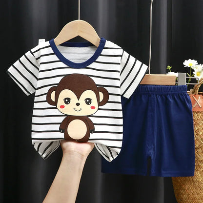 Ensemble d'été Donald Duck pour enfants – Survêtement 2 pièces pour garçons avec t-shirt et short, tenue décontractée pour bébés de 1 à 4 ans, vêtements de jeu confortables pour l'été