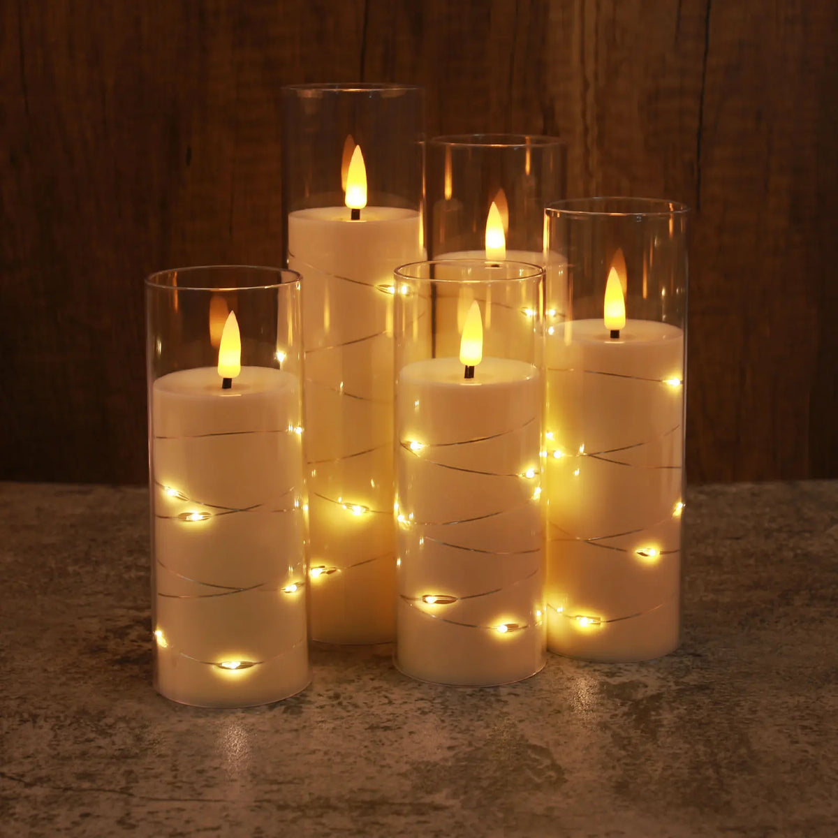 Flickering Flameless LED Pillar Candles – Remote-Controlled Candle Lights with Embedded Star String for Weddings, Christmas & Party Home Decor
