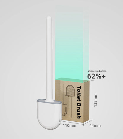 Juego de escobillas de inodoro de silicona – Limpiador de inodoro montado en la pared, kit moderno de cepillo de limpieza para WC, cepillo de silicona flexible con soporte de almacenamiento para baño y accesorios