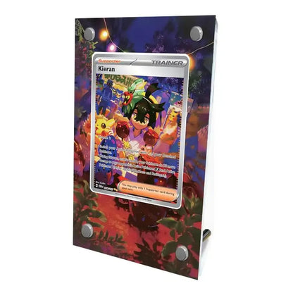Présentoir en acrylique pour cartes Pokémon – Ronflex, Évoli, Mewtwo, Bulbizarre, Psykokwak et support de protection de style brique pour figurines