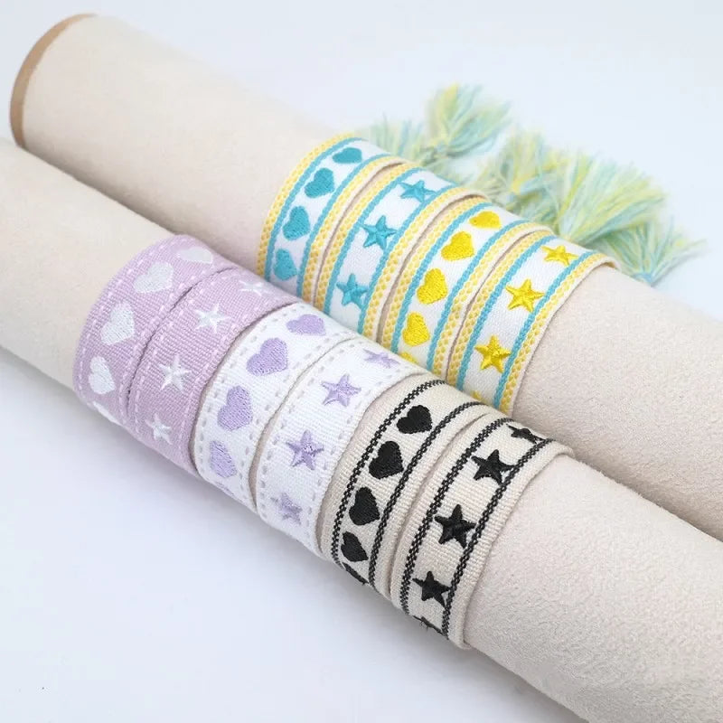 Pulsera de estrella bordada bohemia – Correa de muñeca tejida a mano con borlas para mujer | Regalo de joyería de moda étnica