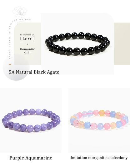 Pulsera de Cuentas de Piedra Natural – Pulsera de Gemas de Amatista, Ojo de Tigre, Cuarzo Cristal y Ágata para Mujeres y Hombres, Regalo de Joyería de Energía Reiki
