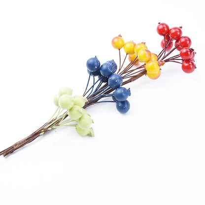 20/50PCS Artificial Pomegranate Flowers – DIY Floral Craft Decorations for Candy Boxes, Christmas Parties, Wedding Arches, Bouquets, Hairpins & Brooches