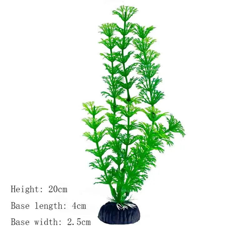Artificial Underwater Aquarium Plants – Plastic Aquatic Fake Shrubs & Green Water Grass for Fish Tank Landscaping, Realistic Simulated Decor