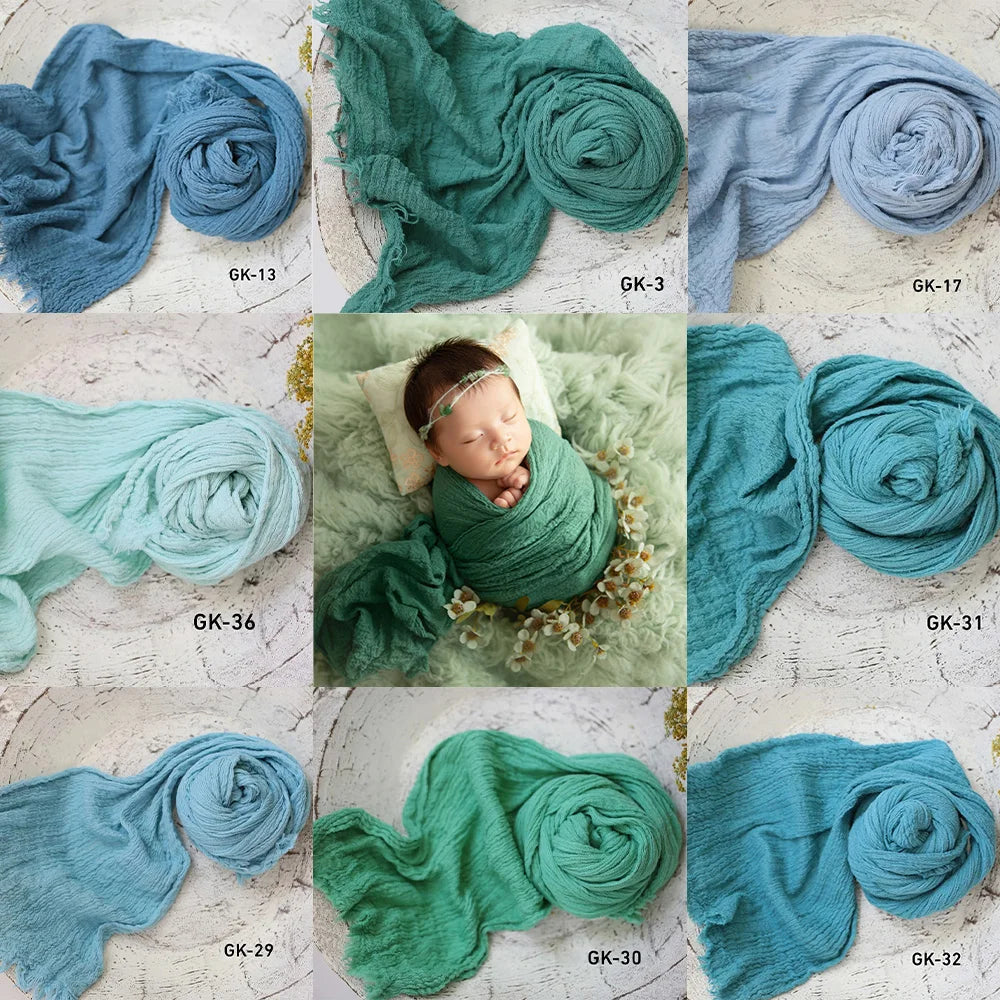 Envoltura profesional de fotografía para recién nacidos – Manta de muselina elástica de algodón suave para sesiones de fotos de bebés y accesorios de estudio