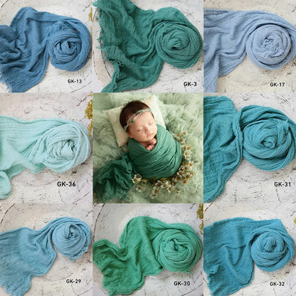 Envoltura profesional de fotografía para recién nacidos – Manta de muselina elástica de algodón suave para sesiones de fotos de bebés y accesorios de estudio