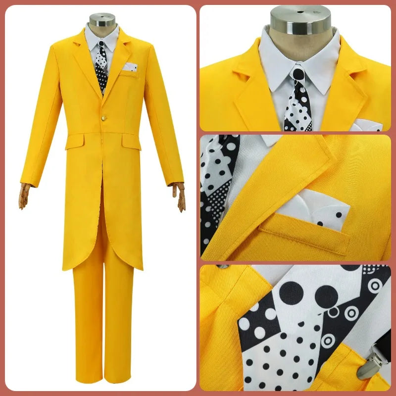 The Mask (Jim Carrey Inspired) Cosplay Costume – Yellow Suit with Green Mask & Hat for Halloween, Carnival & Masquerade Roleplay
