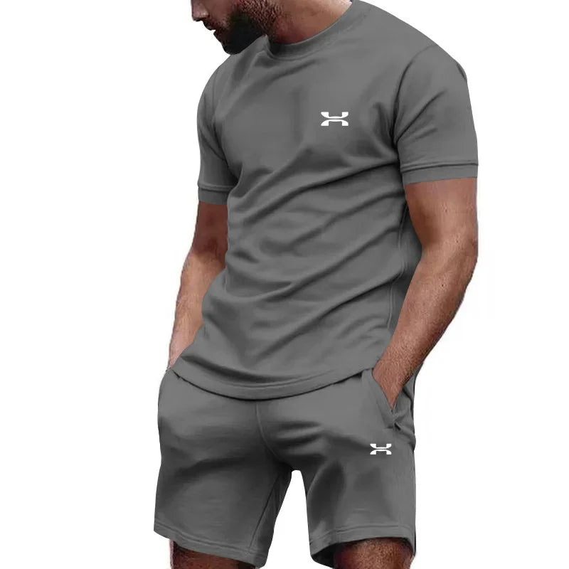 Men's Summer T-Shirt & Shorts Set – Casual 2-Piece Streetwear Outfit, Breathable Athletic Tracksuit for Everyday Wear