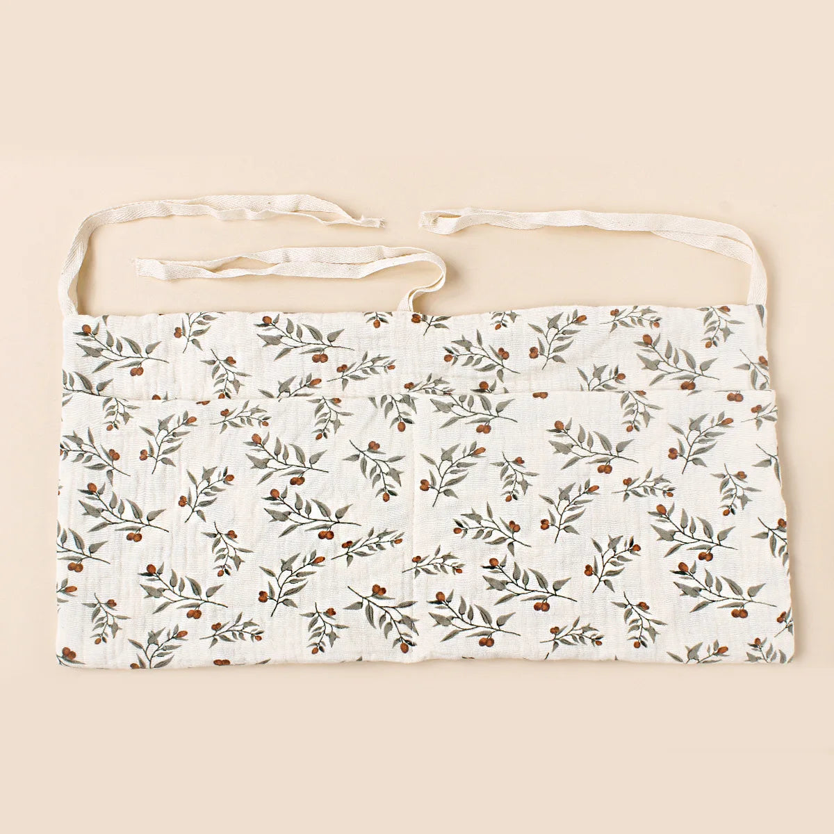 Organizador Colgante para Cuna de Bebé – Cesta de Almacenamiento para Mesita de Noche con 2 Bolsillos para Pañales, Juguetes, Ropa y Artículos Esenciales para Bebés