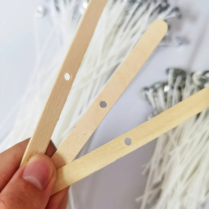 Kit para hacer mechas de vela de 53 piezas – Mechas de algodón encerado con soportes, juego de mechas de cera de soja sin humo para hacer velas, suministros de manualidades y decoración del hogar hecha a mano