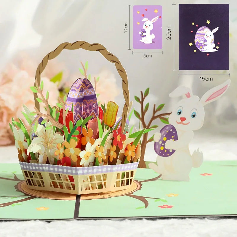 3D Pop-Up Greeting Card – Happy Birthday, Mother’s Day, Father’s Day, Love Mom Dad, Rose Flower, Easter & Thank You Gift