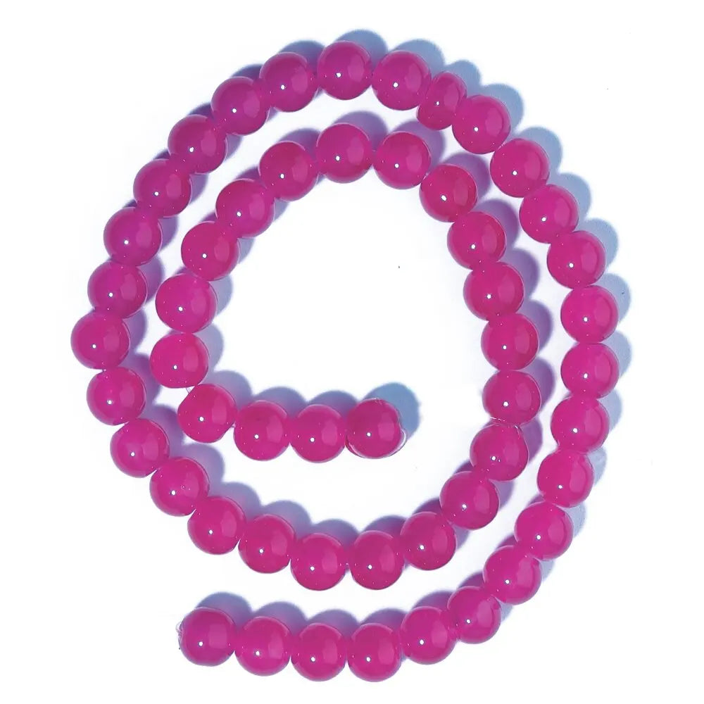 1 brin de perles de verre unies 6/8mm – Perles rondes intercalaires lâches pour la fabrication de bijoux DIY, bracelets faits main, colliers et accessoires d'artisanat